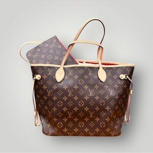 NIB Louis Vuitton Neverfull MM Monogram Tote with Cherry Interior M46987